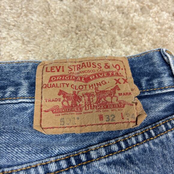 Vintage Levi's 501 Straight Leg Button Fly Jeans Men's 32x34 Y2K - Picture 5 of 16